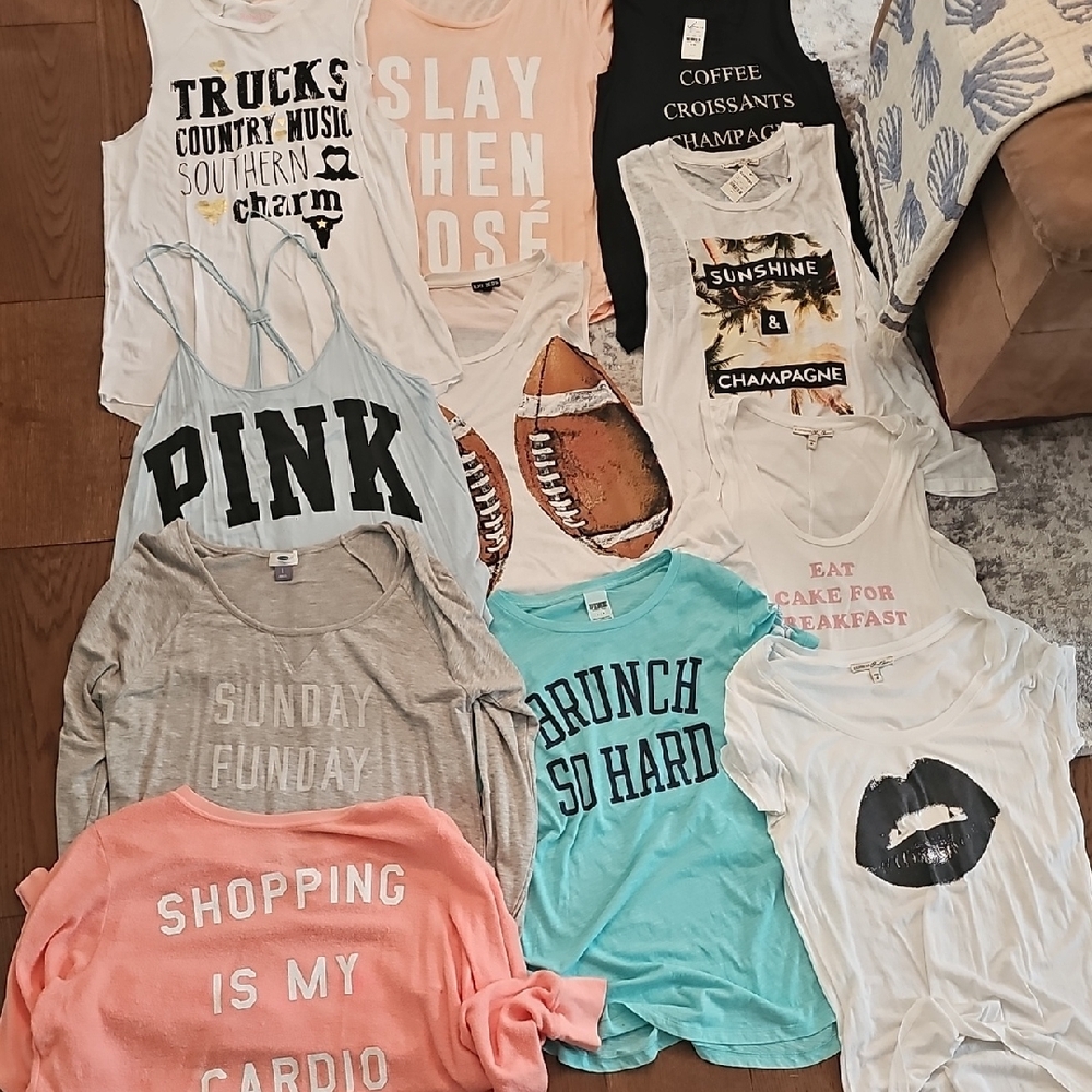 11 Graphic Tops Express/ Wildfox/ Pink